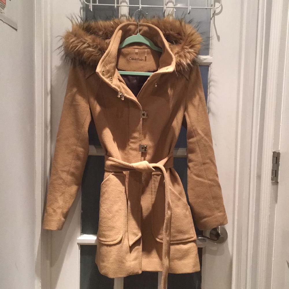 Calvin Klein Camel Pea Coat